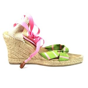 J Crew Womens Espadrille Wedge Sandal Heel Wrap 7